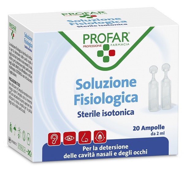 PROFAR SOLUZIONE FISIOLOGICA STERILE ISOTONICA 2 ML 20 AMPOLLE - Farmadillo