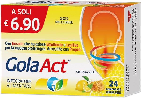 GOLA ACT MIELE E LIMONE 24 COMPRESSE OROSOLUBILI - Farmadillo