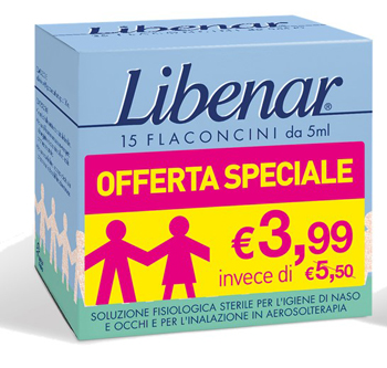 LIBENAR 15 FLACONCINI SOLUZIONE ISOTONICA 5 ML TAGLIO PREZZO - Farmadillo