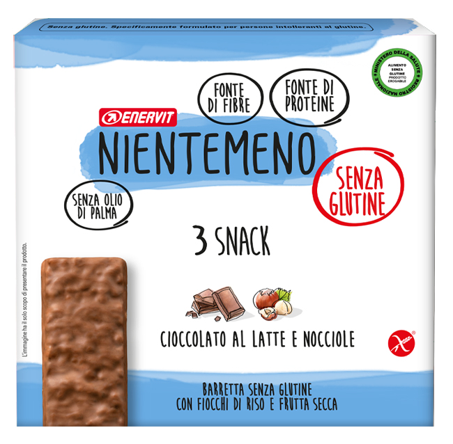 NIENTEMENO BAR CIOCCOLATO AL LATTE NOCCIOLE 3 X 33 G - Farmadillo