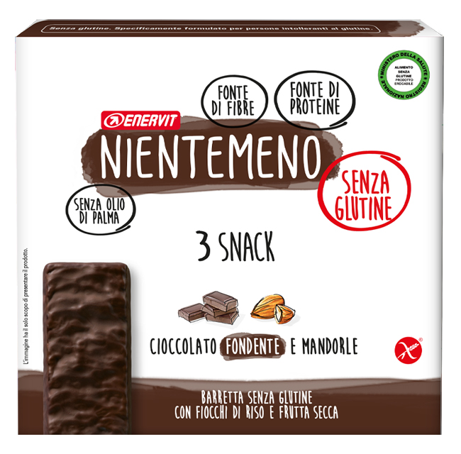 NIENTEMENO BAR FONDENTE MANDORLE 3 X 33 G - Farmadillo