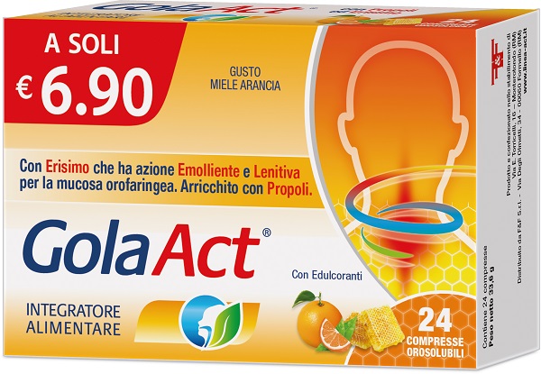 GOLA ACT MIELE ARANCIA 24 COMPRESSE OROSOLUBILI - Farmadillo