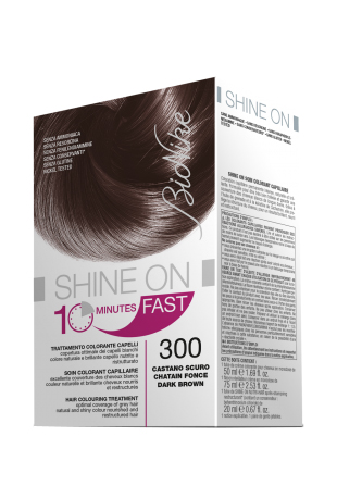 BIONIKE SHINE ON FAST TRATTAMENTO COLORANTE CAPELLI CASTANO SCURO 300 FLACONE 60 ML + TUBO 60 ML - Farmadillo