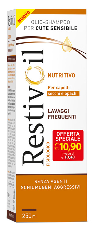 RESTIVOIL NUTRITIVO PER CAPELLI SECCHI E OPACHI LAVAGGI FREQUENTI OFFERTA SPECIALE 250 ML - Farmadillo