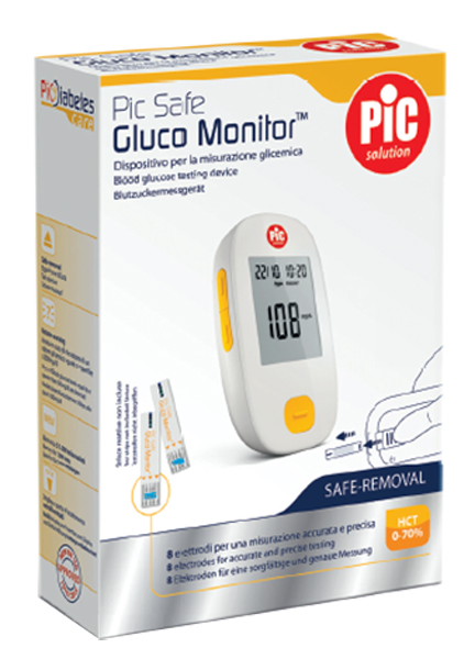 GLUCOMETRO CON MONITOR PIC GLUCO SAFE 1 PEZZO - Farmadillo