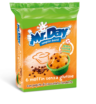 MR DAY MUFFIN SENZA GLUTINE CON PEPITE DI CIOCCOLATO FONDENTE 6 X 42 G - Farmadillo