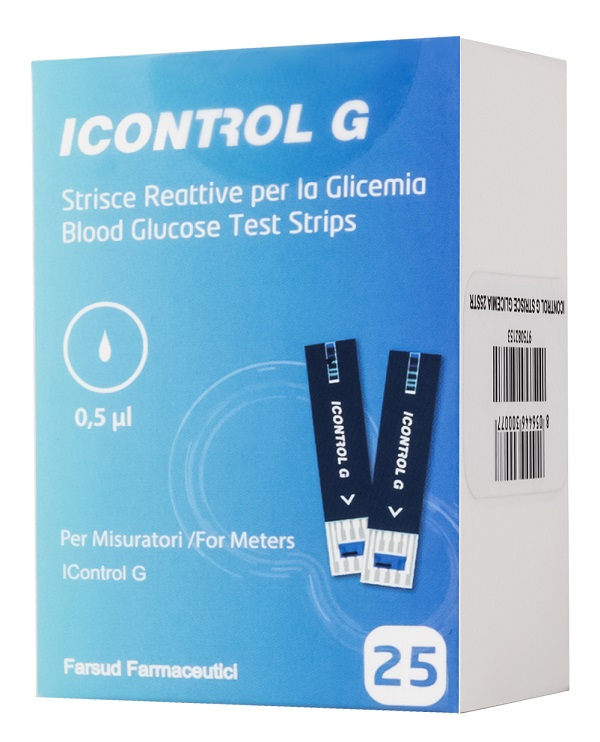 STRISCE MISURAZIONE GLICEMIA ICONTROL G 25 PEZZI - Farmadillo