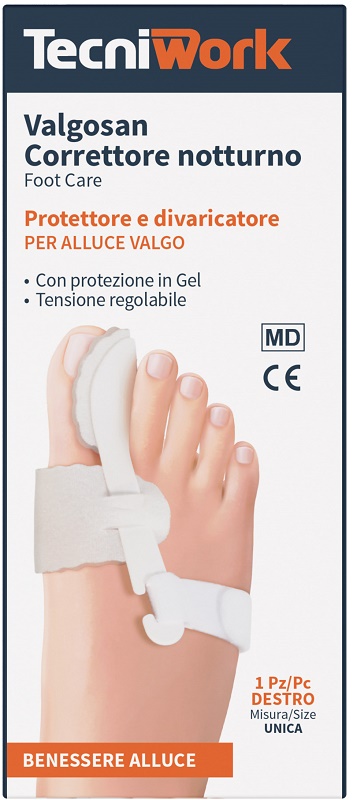 CORRETTORE NOTTURNO PER ALLUCE VALGO DESTRO MISURA UNICA VALGOSAN 1 PEZZO - Farmadillo
