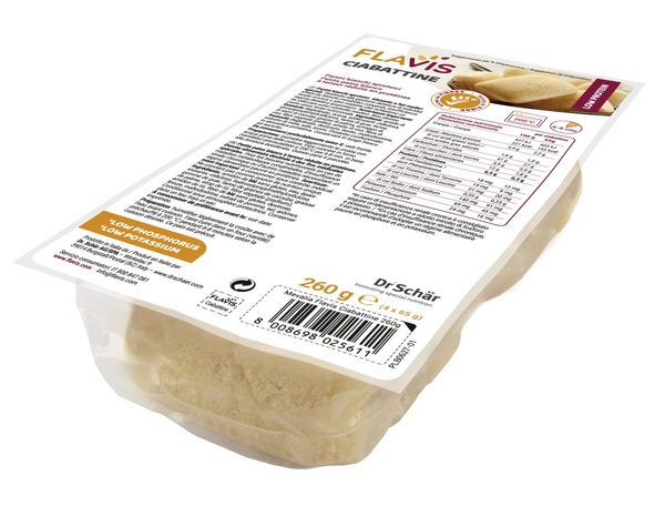 FLAVIS CIABATTINE PANINI BIANCHI APROTEICI 4 PEZZI DA 65 G - Farmadillo
