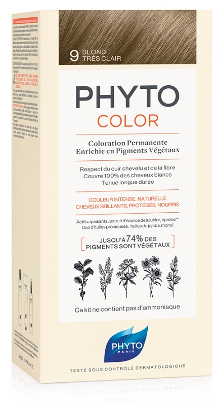 PHYTOCOLOR 9 BIONDO CHIARISS 1 LATTE + 1 CREMA + 1 MASCHERA + 1 PAIO DI GUANTI - Farmadillo