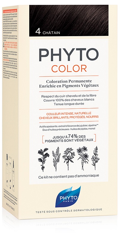 PHYTOCOLOR 4 CASTANO 1 LATTE + 1 CREMA + 1 MASCHERA + 1 PAIO DI GUANTI - Farmadillo