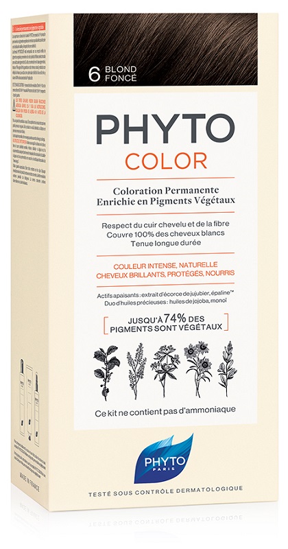 PHYTOCOLOR 6 BIONDO SCURO 1 LATTE+ 1 CREMA + 1 MASCHERA + 1 PAIO DI GUANTI - Farmadillo