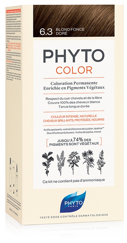 PHYTOCOLOR 6.3 BIONDO SCU DOR 1 LATTE + 1 CREMA + 1 MASCHERA + 1 PAIO DI GUANTI - Farmadillo