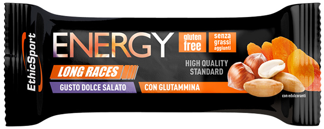 ETHICSPORT ENERGY LONG RACES BARRETTA ENERGETICA DOLCE SALATO CON GLUTAMMINA 42 G - Farmadillo