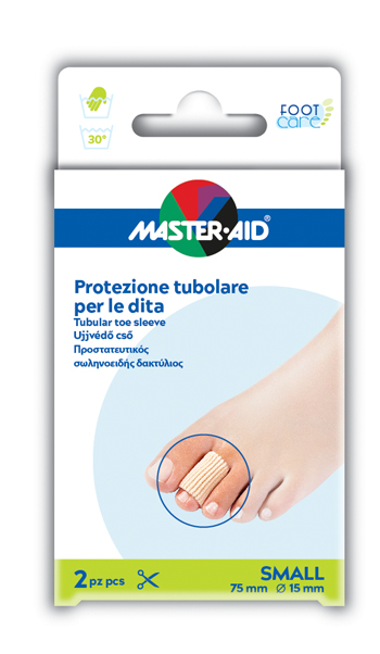 PROTEZIONE TUBOLARE IN GEL MASTER-AID FOOTCARE ELASTICIZZATO SMALL 7,5 CM 15 MM 2 PEZZI C4 - Farmadillo