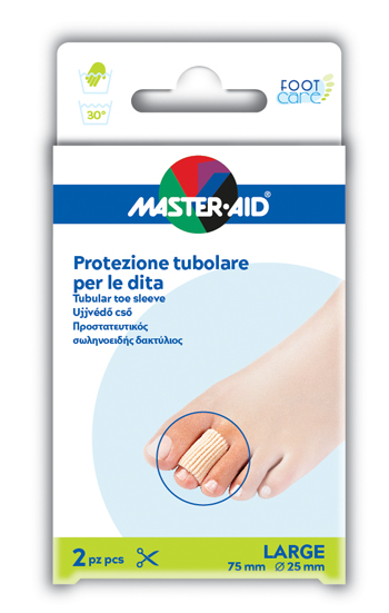 PROTEZIONE TUBOLARE IN GEL MASTER-AID FOOTCARE ELASTICIZZATO LARGE 7,5 CM 20 MM 2 PEZZI C5 - Farmadillo