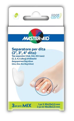 SEPARATORE DITA IN GEL MASTER-AID FOOTCARE MIX 1 SMALL + 2 MEDIUM C9 - Farmadillo