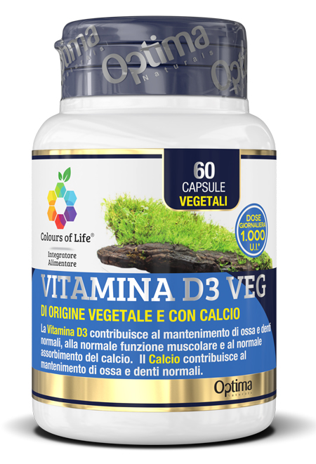 COLOURS OF LIFE VITAMINA D3 VEG 60 CAPSULE 500 MG - Farmadillo