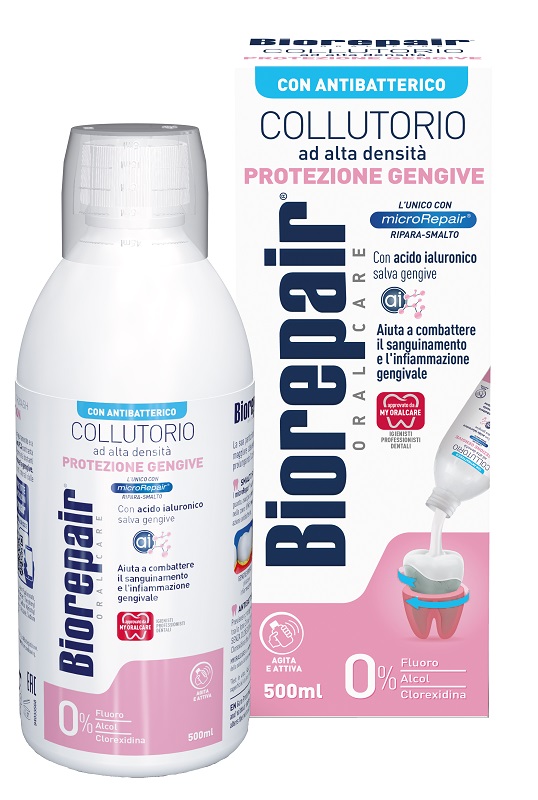 BIOREPAIR ORAL CARE COLLUTORIO ALTA INTENSITA' CON ANTIBATTERICO PROTEZIONE GENGIVE 500 ML - Farmadillo