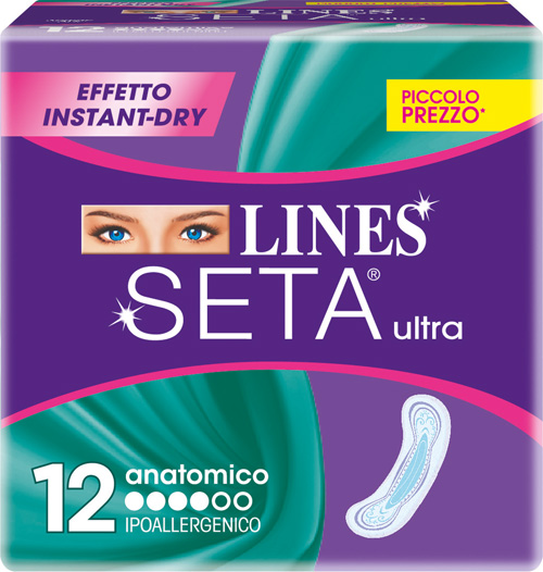 LINES SETA ULTRA ASSORBENTI ANATOMICI 12 PEZZI - Farmadillo