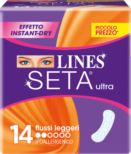 LINES SETA ULTRA ASSORBENTI PER FLUSSI LEGGERI 14 PEZZI - Farmadillo