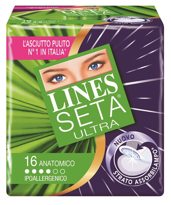 ASSORBENTE LINES SETA ULTRA ANATOMICO 16 PEZZI - Farmadillo