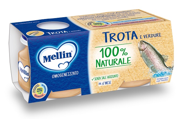 MELLIN OMOGENEIZZATO DI TROTA E VERDURE 4 X 80 G - Farmadillo