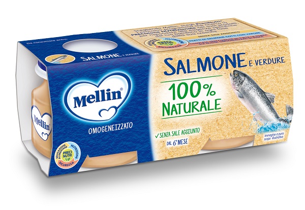 MELLIN OMOGENEIZZATO DI SALMONE E VERDURE 4 X 80 G - Farmadillo