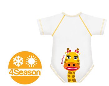 BODY 0/36M BIO COTTON 4SEASON GIRAFFA - Farmadillo