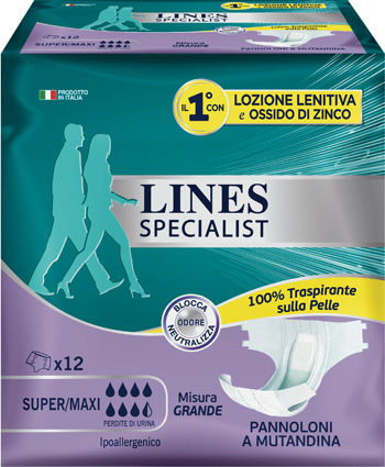 LINES SPECIALIST PANNOLONE A MUTANDA GRANDE 12  PEZZI - Farmadillo