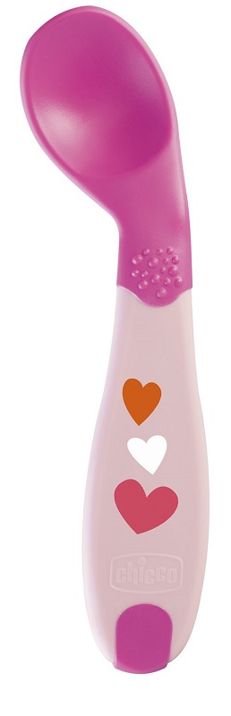 CHICCO CUCCHIAIO ANGOLATO 8M+ ROSA - Farmadillo