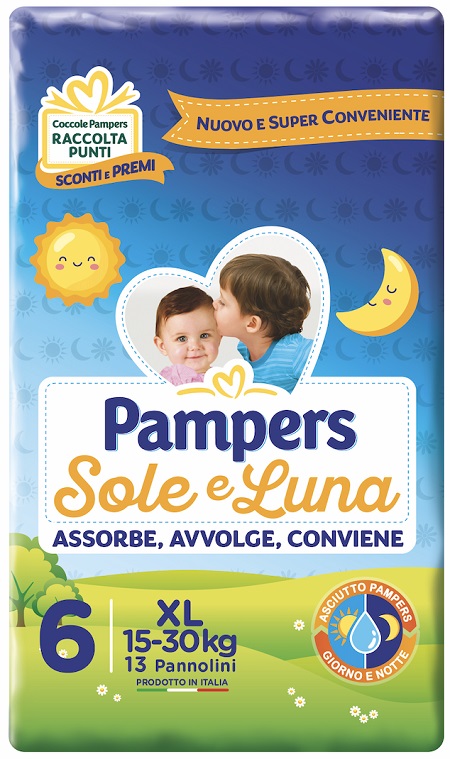 PAMPERS SOLE E LUNA XL 13 PEZZI - Farmadillo