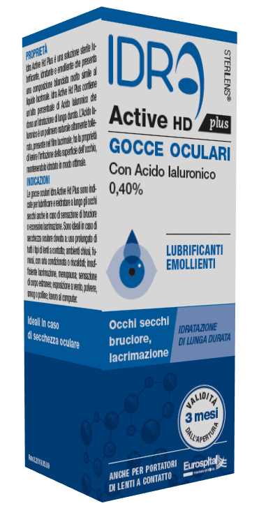 GOCCE OCULARI STERILENS IDRA ACTIVE HD PLUS 10 ML CON ACIDO IALURONICO 0,40% - Farmadillo