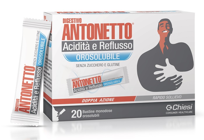 DIGESTIVO ANTONETTO ACIDITA' E REFLUSSO OROSOLUBILE 20 BUSTINE - Farmadillo