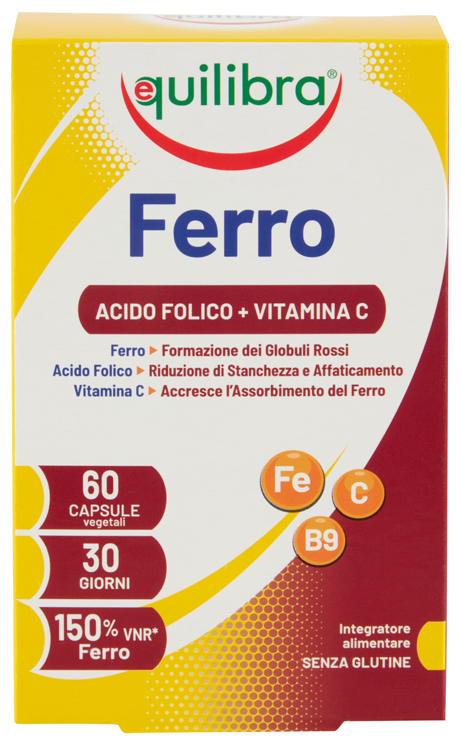 FERRO CON ACIDO FOLICO + VITAMINA C 60 CAPSULE - Farmadillo