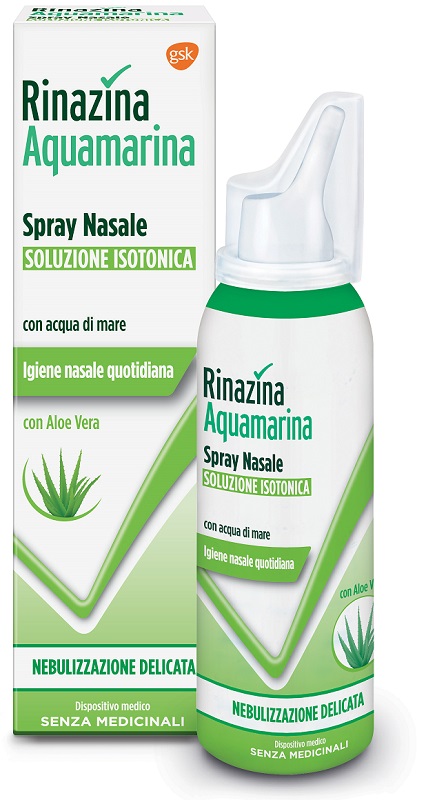RINAZINA AQUAMARINA ISOTONICA ALOE SPRAY NEBULIZZAZIONE DELICATA 100 ML - Farmadillo