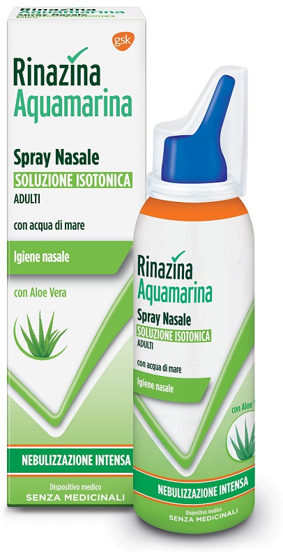 RINAZINA AQUAMARINA ISOTONICA ALOE SPRAY NEBULIZZAZIONE INTENSA 100 ML - Farmadillo