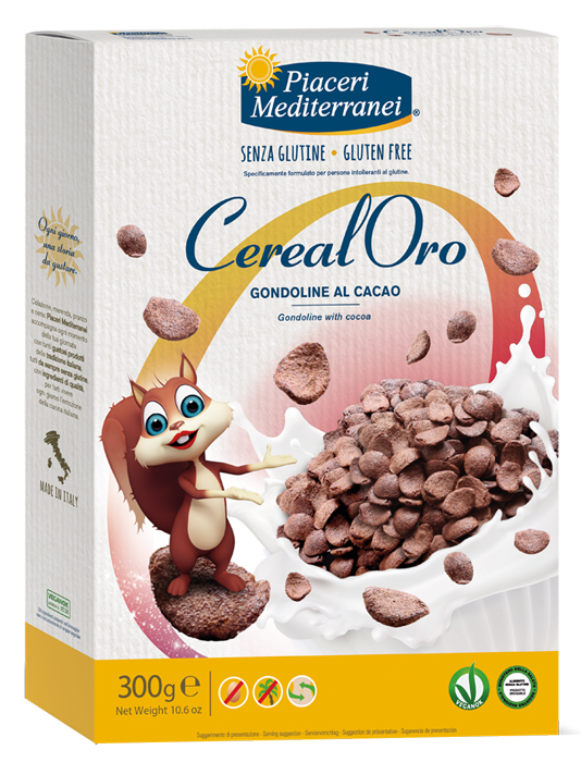 PIACERI MEDITERRANEI CEREALORO GONDOLINE CACAO 300 G - Farmadillo