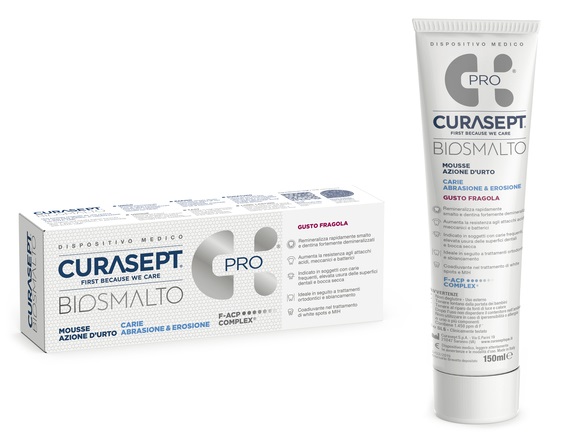 CURASEPT BIOSMALTO MOUSSE CARIE FRAGOLA 50 ML - Farmadillo