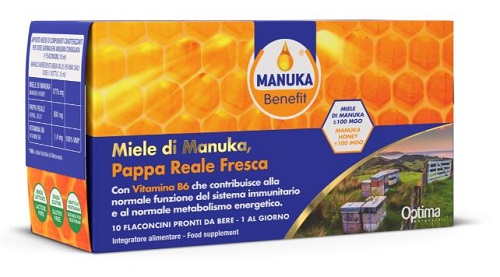 MANUKA BENEFIT PAPPA REALE MANUKA VITAMINA B6 10 FLACONCINI 10 ML - Farmadillo
