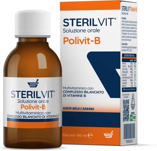 STERILVIT POLIVIT-B SOLUZIONE ORALE GUSTO MELA BANANA 100 ML - Farmadillo