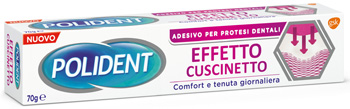 POLIDENT FISSATIVO EFFETTO CUSCINETTO ADESIVO PER PROTESI DENTALI 70 G - Farmadillo