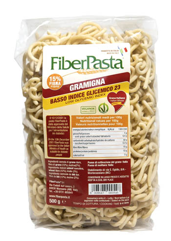 FIBERPASTA GRAMIGNA BASSO INDICE GLICEMICO 500 G - Farmadillo