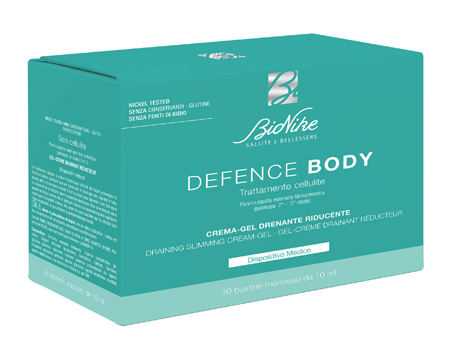 DEFENCE BODY TRATTAMENTO CELLULITE CREMA GEL DRENANTE RIDUCENTE 30 BUSTINE DA 10 ML - Farmadillo