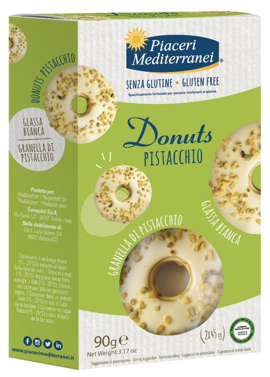PIACERI MEDITERRANEI DONUTS PISTACCHIO 90 G - Farmadillo