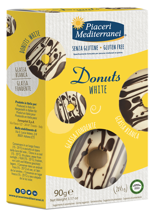 PIACERI MEDITERRANEI DONUTS WHITE 90 G - Farmadillo
