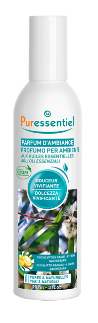 PURESSENTIEL PROFUMO AMBIENTE DOLCEZZA VIVIFICANTE ECOCERT 90 ML - Farmadillo