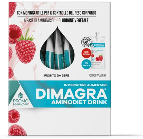 DIMAGRA AMINODIET DRINK LAMPONE 10 POUCH DA 80 G - Farmadillo