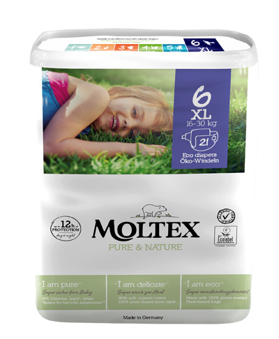 PANNOLINI MOLTEX PURE & NATURE EXTRA LARGE TG 13/18 KG 6 PEZZI - Farmadillo