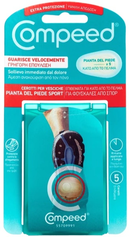 COMPEED CEROTTI PER VESCICHE PIANTA PIEDE SPORT 5 PEZZI - Farmadillo